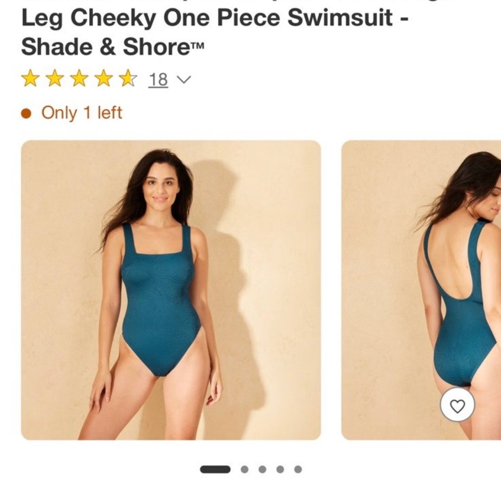 Shade & Shore Deep Teal One Piece Swimsuit